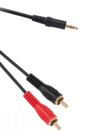 PC kábel Tower jack 3,5 - 2x RCA 1,5 m ZLATÝ (1436)