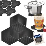 SILIKÓNOVÝ stojan, čierna ochranná podložka pod horúci hrniec