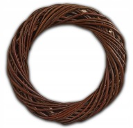 Prútený veniec, HNEDÝ PODKLAD, KRUHOVÝ PRSTEŇ - 30 cm