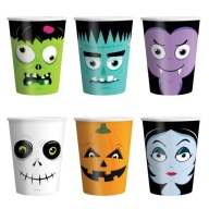 Halloweenske papierové poháre Monsters 6 ks.