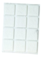 Plstené podložky pod nábytok fi 25x25 biele 12 ks