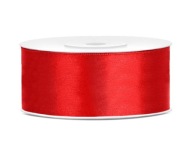 Saténová stuha - červená 25 mm x 25 m