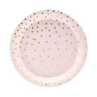 Papierové narodeninové taniere Ročné narodeninové bodky z ružového zlata 18cm x6