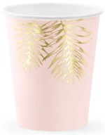 Papierové kelímky Leaves Light pink 6 kusov