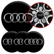 4 Emblémy Krytky ráfikov Kryty kolies Kolesá AUDI TOP SET 53 mm