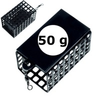 Kôš, kovové štvorcové krmítko s návnadou s dnom, 50 g krmítko