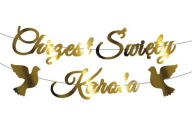 BANNER girlanda Svätý krst MENO Zlatá