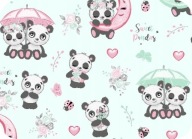 Flanelová plienka 40x40 Panda Mint