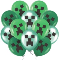 BALÓNKY HERNÝ SET MINECRAFT CREEPER PIXELS NARODENINY 12 ks