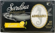 SARDINKY V SLNEČNICOVOM OLEJI S CITRÓNOM 90 G ADRIANO