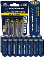 ESPERANZA POWERFUL AA alkalické batérie Dlhá životnosť bez ortuti a kadmia x16