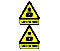 NÁLEPKA HACKER ZONE INFO NÁLEPKA ŽLTÁ 2 ks