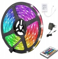 Vodotesný RGB LED pásik 5 metrov + napájanie diaľkového ovládača