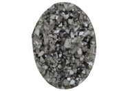 [04664] Druzy strieborný trblietavý kabošon 18*13mm