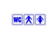 Informačná nálepka na dvere WC WC - 8x21 cm