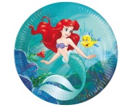 Papierové taniere Morská panna Ariel Disney Birthday Party 23 cm 8 ks.