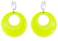 Náušnice KLIPY neónové RINGS žlté 4,5 cm 80. roky 70. roky 20. storočia ŠATY ŠATY karneval