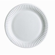 Jednorazové biele papierové taniere 20 cm, 100 ks