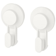 IKEA TISKEN Vešiak na háčik s prísavkou BIELA ​​2 ks
