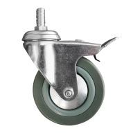 OTOČNÉ KOLESO KOLESO VÍRIVÉ GUMOVÉ S BRZDOU 100MM 80KG stopka 12MM