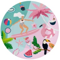 Papierové taniere Summer Collection - Let's Party (surfovanie), 18 cm/ 6 ks.