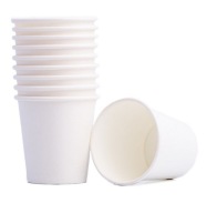 Biely plastový voľný papierový pohár 250 ml 50 ks