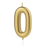 NARODENINOVÉ SVIEČKY ČÍSLA 0 NULA ZLATÁ 10 cm
