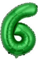 Balón číslo 6 ZELENÁ fólia fólia 100 cm 1 m Narodenin