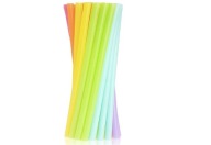 PLASTOVÉ SLAMKY, TRUBKY, MIX FARIEB, 24 cm, 17 ks