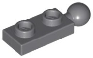 LEGO Plate Mod Hák držiaka držiaka 1x2 tmavosivá 6338168 22890
