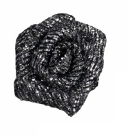 Nášivka Lurex ruže, 2 ks, čierna, 1,5 cm