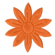 Saténový kvet, harmanček, POMERANČ, 37 mm / 5 ks