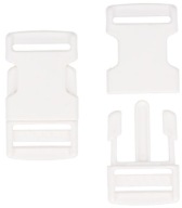 PLASTOVÁ ZÁPADKOVÁ SPONKA NA PÁSKU 3cm BIELA ​​30mm - 5 ks