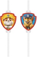 Papierové slamky so záchranným medailónom Paw Patrol