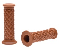Radenie na riadidlá motocykla Retro Karo Rubber Light Brown 22 / 24,5 - 123