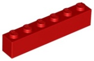 LEGO 3009 BRICK 1x6 červená NOVINKA (2g)
