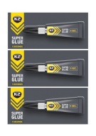 K2 SUPER GLUE UNIVERZÁLNE LEPIDLO SILNÉ 3G 3 KUS
