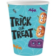 HALLOWEEN papierové poháre, tekvice TRICK OR TEAT