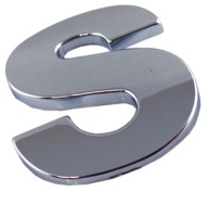 ZNAK PÍSMENO CHROMOVANÉ PÍSMENO S S VEĽKÉ 5,6 cm W8P85
