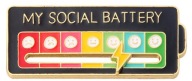 KOVOVÝ ODZNAK MOJA SOCIÁLNA BATÉRIA INDIKÁTOR NÁLADY MOBILNÁ BATÉRIA
