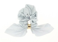 RUB NA VLASY SCRUNCHIE, PRUHOVANÁ MAŠĽA, MODRÁ