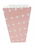 POPCORNOVÉ KRABIČKY RUŽOVÉ BIELY BODKY 6 ks