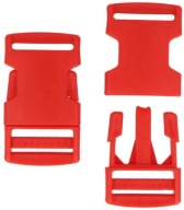 PLASTOVÁ ZÁPADKA NA PÁSKU 2,5 cm 25 mm - ČERVENÁ