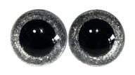 2 ks trblietavé oči pre maskotov 20 mm striebro (1185-s)