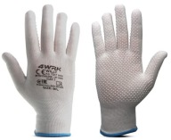 OCHRANNÉ PRACOVNÉ RUKAVICE BIELE BODKY PVC XL-10