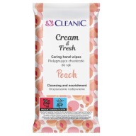 CLEANIC Cream & Fresh Peach ošetrujúce obrúsky na ruky 15 ks