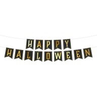 Veselý Halloween banner čierny 250 cm - Dekorácie