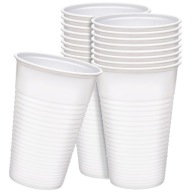 Jednorazové poháre na studené nápoje, biele plastové, 200 ml, 100 ks