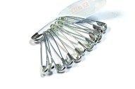 Strieborné zatváracie špendlíky, sada 12 ks, dĺžka 19 mm, mini