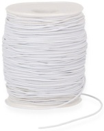 Okrúhla pletená elastická gumená šnúra biela 1mm - 5mb